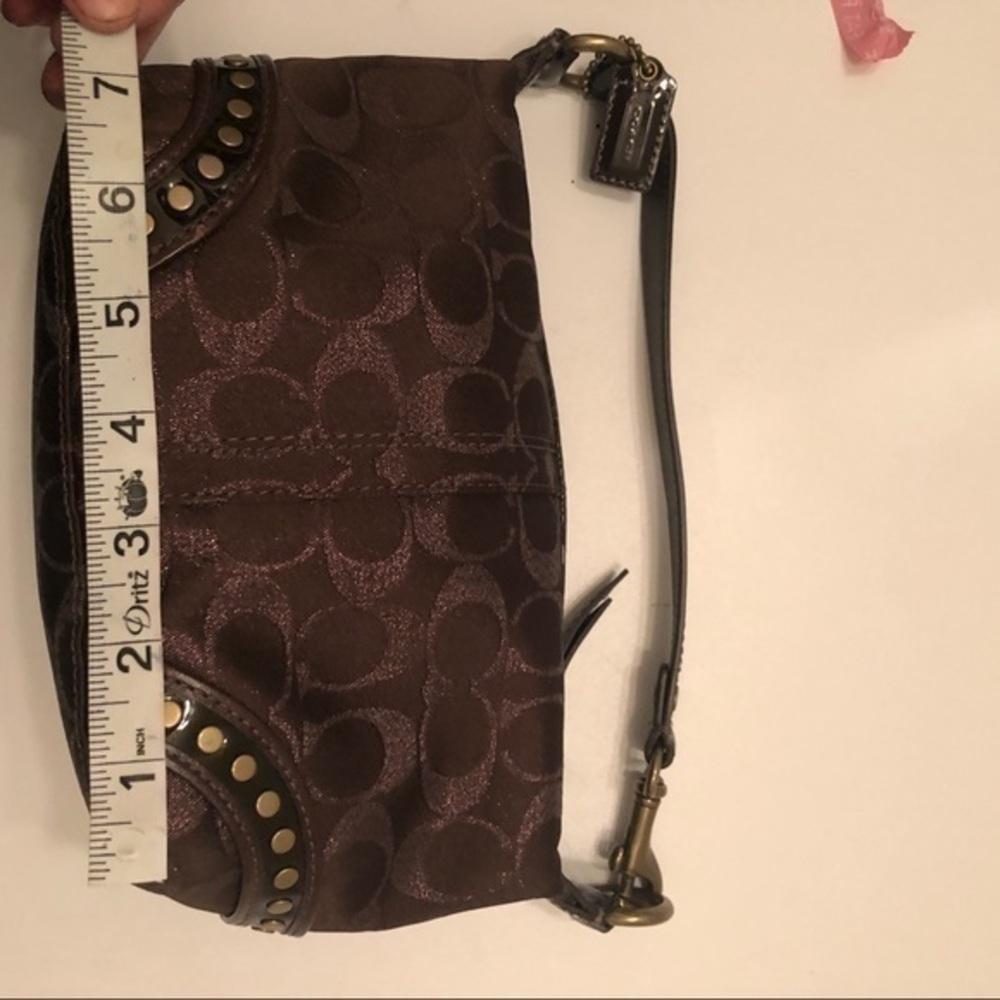 Coach lured brown metallic bronze studded mini bag - Picture 8 of 12